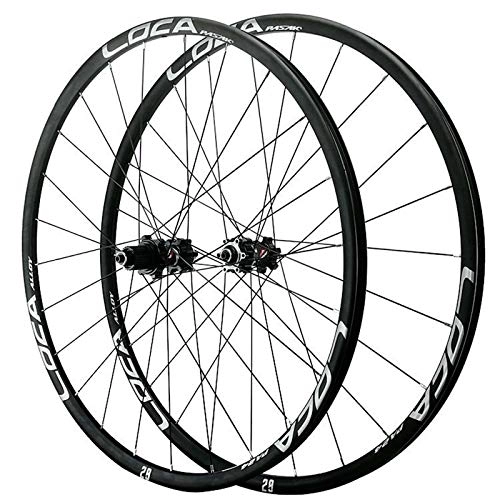 Mountain Bike Wheel : SN 26 27.5 29 Inch Mountain Bike Wheelset Double Wall MTB Rim 6-Nail Disc Brake 6-claw Tower Base Quick Release For 8 9 10 11 12 Speed Wheel (Color : Black Hub silver label, Size : 27.5in)