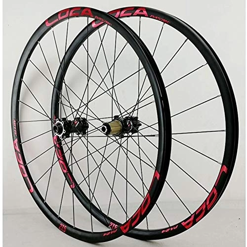 Mountain Bike Wheel : SN Cycling Wheelset 26 27.5 29in 700C Bike Wheels Mountain Road Bicycle Front Rear Rim Ultralight Alloy Hub Thru Axle 8-12 Speed Disc Brake (Color : Black hub, Size : 27.5in)
