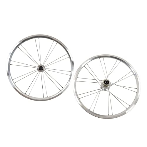 Mountain Bike Wheel : SPYMINNPOO Bikle Wheelset, 20 Inch 406 Bike Wheel Set Aluminum Alloy Mountain Bike Wheelset Front 100mm Back 130mm Silver