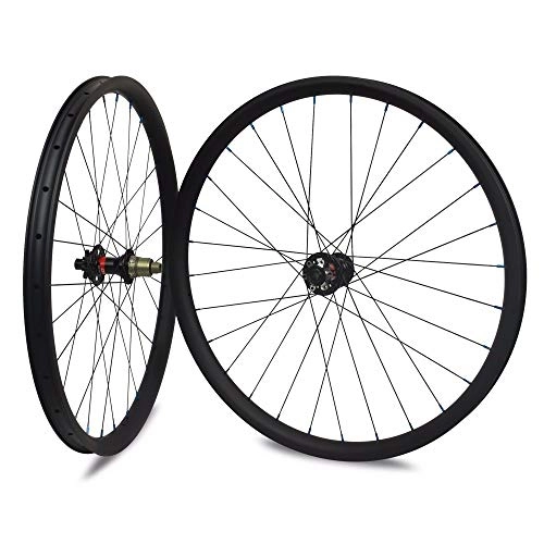 Mountain Bike Wheel : Sywtz 27.5er MTB Carbon Wheelset Hookless / Asymmetric Tubeless For DH / AM / XC / Enduro Mountain Bike 650B Wheelset 24 / 27 / 30 / 35 / 40mm Width (Width-24mm, Depth-24mm, XC Powerway M42)