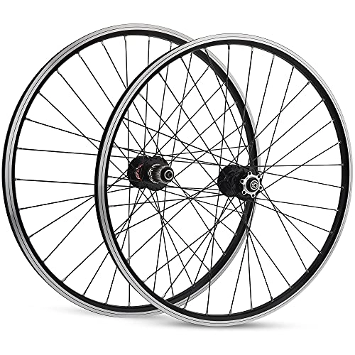 Mountain Bike Wheel : TANGIST 26 Inch MTB Bike Wheelset Aluminum Aluminum Alloy Disc Brake V Brake 32H Mountain Bicycle Wheel with 19mm Aluminum Alloy Rim for 7 / 8 / 9 / 10 / 11 Speed