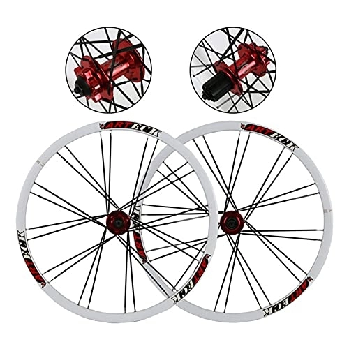 Mountain Bike Wheel : TANGIST MTB Wheelset 26“, Hub Front&Rear 100 / 135mm QR Bicycle Wheel Set, Aluminum Rim Mountain Bike Wheels Disc Brake Flat Spokes fit 7 8 9 10 Speed Cassette Bicycle Wheelset (Color : D)