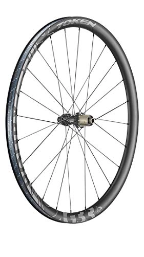Mountain Bike Wheel : Token Unisex's RoubX 33mm Gravel, Mountain Bike, CX Carbon wheelset, Gray