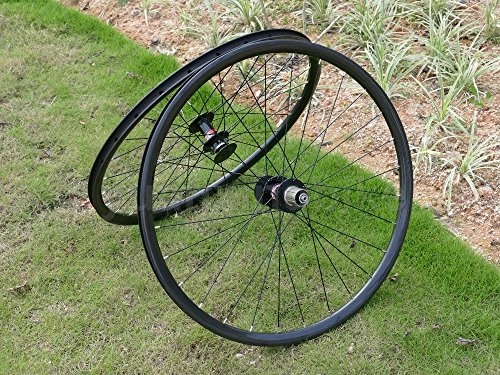 Mountain Bike Wheel : Toray Carbon Wheelset Full Carbon 3K Glossy 27.5ER 650B Mountain Bike Clincher Wheel Rim Disc Brake Bicycle MTB Wheelset