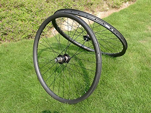 Mountain Bike Wheel : Toray Carbon Wheelset Full Carbon 3K Glossy 29ER Mountain Bike Clincher Wheel Rim Disc Brake Bicycle MTB Wheelset
