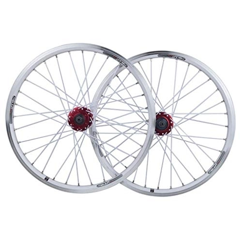 Mountain Bike Wheel : TYXTYX 20 Inch Mountain Bike Wheelset, Double Wall MTB Rim Quick Release V-Brake Disc Brake Hybrid 32 Hole 8 9 10 Speed