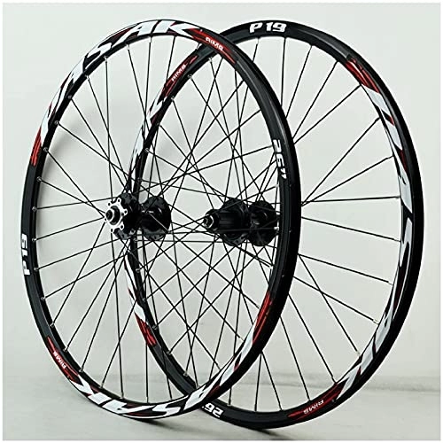 Mountain Bike Wheel : TYXTYX 26 Inch 27.5" 29ER MTB Bicycle Wheelset Aluminum Alloy Disc Brake Mountain Cycling Wheels 32 Hole for 7 / 8 / 9 / 10 / 11 Speed (Color : A, Size : 27.5 inch)