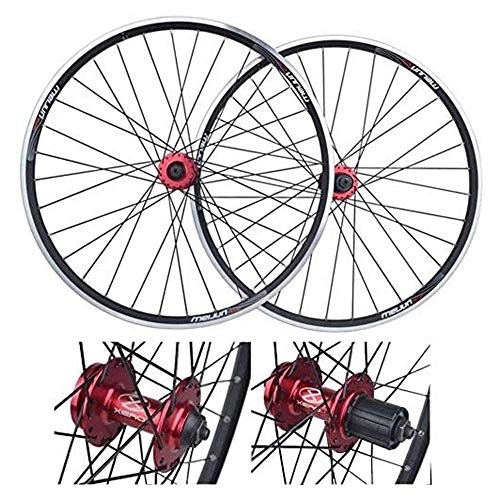 Mountain Bike Wheel : TYXTYX 26 Inch Bicycle Wheelset, Front Rear Bicycle Wheel, MTB Bike Wheelset, Mountain Bike Rims Rear Wheel, Double Wall Quick Release Rim V-Brake Disc Brake 32 Holes 7-8-9-10 Speed