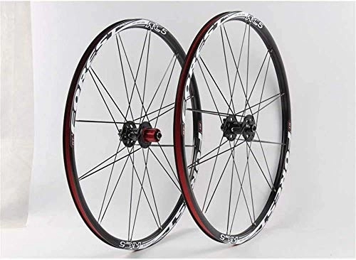 Mountain Bike Wheel : TYXTYX 26 inch MTB bicycle wheels, Double walled Front rear wheel Mountain bike wheelset Fast release disc brake 8 9 10 speed Palin bearings 24 H