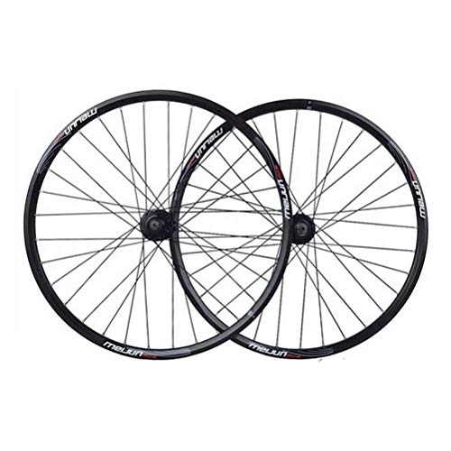 Mountain Bike Wheel : TYXTYX 26 Inch Wheel Mountain Bike Front And Rear Bicycle Double Wall Alloy Rim Tires 1.35-2.35" Disc Brake 7-10 Speed Quick Release 32H
