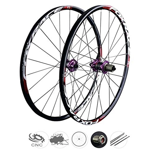 Mountain Bike Wheel : TYXTYX 26inch Bike Wheelset, Carbon Fiber V-Brake Quick Release MTB Hybrid Cycling Wheels Hole Disc 8 9 10 Speed 100mm