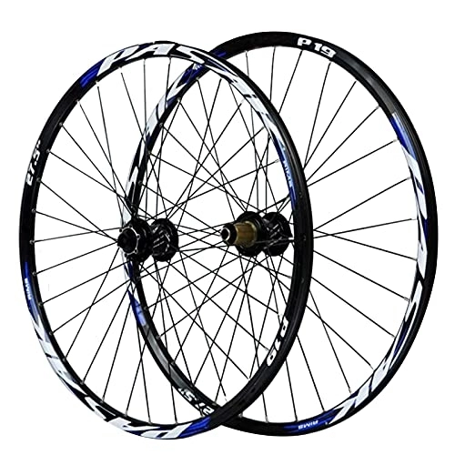 Mountain Bike Wheel : TYXTYX 27.5in Bicycle Wheelset, 15 / 12MM Barrel Shaft Mountain Bike Bicycle Wheel Set Disc Brake 7 / 8 / 9 / 10 / 11 Speed Outdoor (Color : Blue, Size : 27.5in / 20mmaxis)