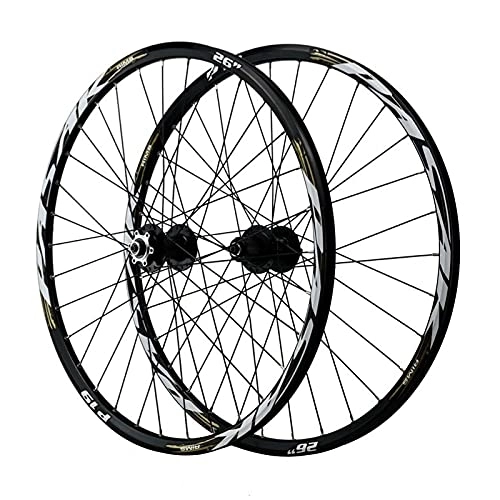 Mountain Bike Wheel : TYXTYX Bicycle MTB Wheelset 26 Inch 27.5 29ER Aluminum Alloy Disc Brake Mountain Cycling Wheels 32 Hole for 7 / 8 / 9 / 10 / 11 Speed (Color : Metallic, Size : 27.5 inch)