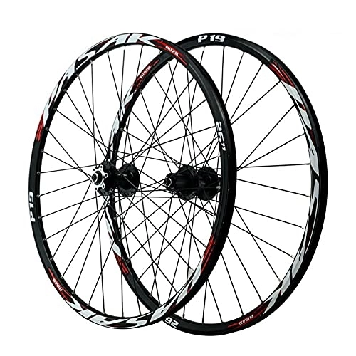 Mountain Bike Wheel : TYXTYX Bicycle MTB Wheelset 26 Inch 27.5 29ER Aluminum Alloy Disc Brake Mountain Cycling Wheels 32 Hole for 7 / 8 / 9 / 10 / 11 Speed (Color : Red, Size : 29 inch)