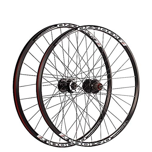 Mountain Bike Wheel : TYXTYX Bicycle Wheelset MTB QR 26" Mountain Bike Wheel Set Black Bicycle Rim 7-10 Speed Cassette Freewheel Disc Brake Quick Release Sealed Bearings Hub 32 Spoke (Size : 26 inch)