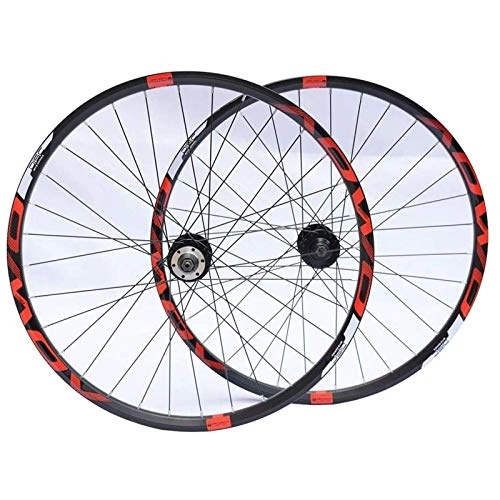 Mountain Bike Wheel : TYXTYX Bike Wheeles Bicycle Wheel MTB Cycling Front Rear Wheels, 32H Double Wall Alloy Wheel Set, Quick Release Disc Brake 8 / 9 / 10 Speed, Red, 29inch