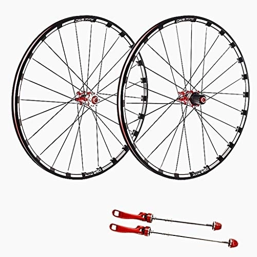 Mountain Bike Wheel : TYXTYX Carbon Fiber Mountain Bike Wheel Set 26 / 27.5 / 29 Inch Quick Release Bucket Shaft 120 Ring Outdoor (Color : Red, Size : 29inch)