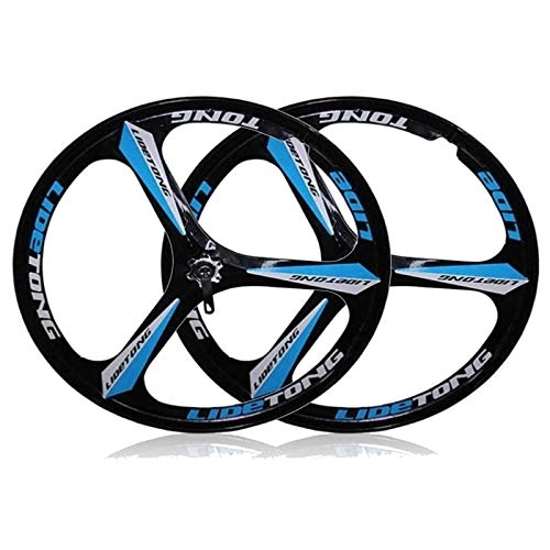 Mountain Bike Wheel : TYXTYX Mountain 26-Inches Bikes Wheels (Rear Wheel+Front Wheel), Bicycle Rim Magnesium Alloy Bicycle Set Disc Brake Accessories with Bearing Hubs Integrally Wheelset, Blue