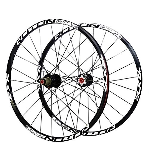 Mountain Bike Wheel : TYXTYX Mountain Bike Wheelset 26 / 27.5 / 29 Inch Double Wall Rims Sealed Bearing Carbon Fiber Hubs MTB Bicycle Disc Brake QR 8-11 Speed Cassette Flywheel 24H (Size : 26in)