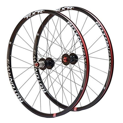 Mountain Bike Wheel : TYXTYX Mountain Bike Wheelset 26 / 27.5 / 29 Inches MTB Double Wall Aluminum Alloy Disc Brake Cycling Bicycle 24 Hole Rim 9 / 10 / 11 Cassette Wheels (Size : 29in)