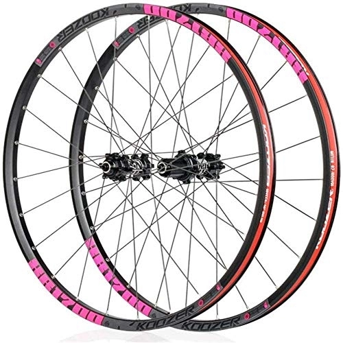 Mountain Bike Wheel : TYXTYX Mountain Front Wheel Rear Wheel, 26 Inches / 27.5 Inch Bicycle Wheel Set Alloy Type Disc Brake MTB Rim Quick Release 24 Hole Shimano Or SRAM 8 9 10 11 Transition, Red, 26inch