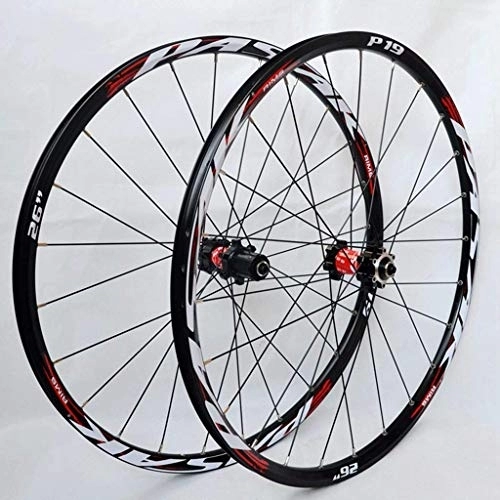 Mountain Bike Wheel : TYXTYX MTB Bike Wheel Set 26 / 27.5 Inch Mountain Bike Wheels Double Wall Rims Cassette Hub Sealed Bearing Disc Brake QR 7-11 Speed 1850g