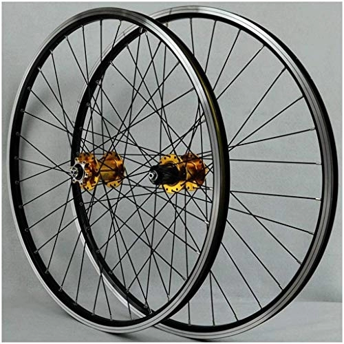 Mountain Bike Wheel : TYXTYX MTB Bike Wheelset 26 Inch Disc / V- Brake Double Wall Alloy Rim QR Cassette Hub 7-11 Speed Sealed Bearing Steel Spoke 32H