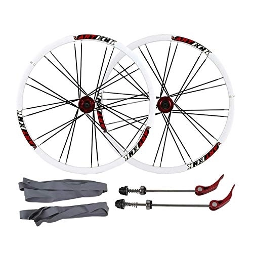Mountain Bike Wheel : TYXTYX Quick Release Axles Bicycle Accessory 26inch Mountain Bike, Double Wall MTB Rim Quick Release V-Brake Cycling Wheels Hybrid 24 Hole Disc 7 8 9 10 Speed Road Bicycle Cyclocross Bike Wheels