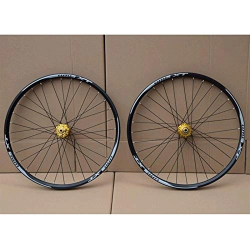 Mountain Bike Wheel : TYXTYX Quick Release Axles Bicycle Accessory Bicycle Wheelset MTB Double Wall Alloy Rim Disc Brake 7-11 Speed Card Hub Sealed Bearing QR 32H Road Bicycle Cyclocross Bike Wheels (Color : C, Size : 2