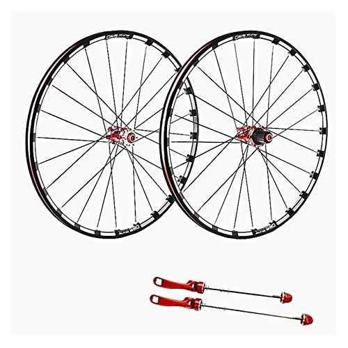 Mountain Bike Wheel : TYXTYX Quick Release Axles Bicycle Accessory Carbon Fiber Mountain Bike Wheel Set 26 / 27.5 / 29 Inch Quick Release Bucket Shaft 120 Ring Road Bicycle Cyclocross Bike Wheels (Color : RED, Size : 26INC