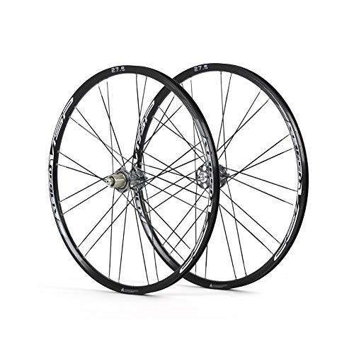 Mountain Bike Wheel : Ultra-light Aluminum Alloy Mountain Wheel Set With Four Bearings, Disc Brakes, Double-layer 27.5 Inchbicycle Wheel Set Disc Brake Wheel Set Support 8-9-10-11 Speed Flywheel (Color : Gray)