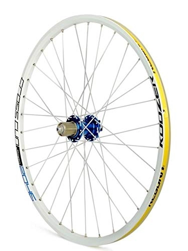 Mountain Bike Wheel : Ultra-light MTB mountain bike wheel 32 H bicycle wheel front 2 rear 4 Hub 72 Clicks pair (Color : White)
