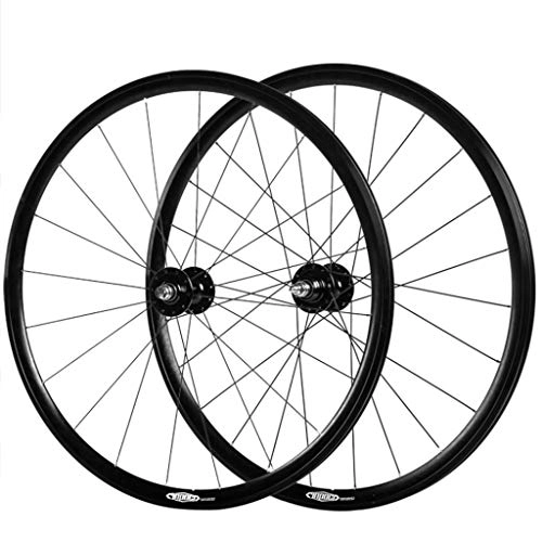 Mountain Bike Wheel : Ultralight aluminum alloy Mountain Bike Wheel Set Disc Rim Brake Sealed Bearings 1 pair (Color : Black)