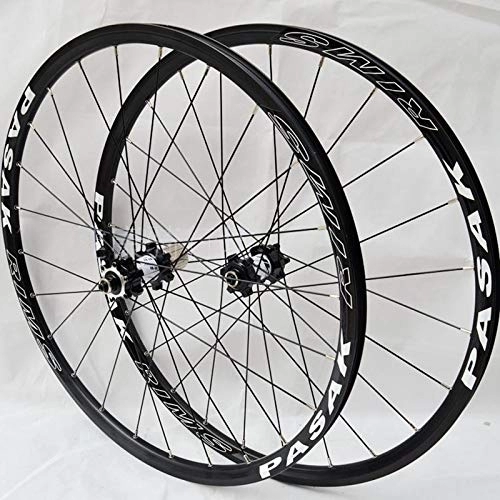Mountain Bike Wheel : Ultralight Mountain Bike Wheelset 26 / 27.5 Inch Bicycle Wheel 24 Hole Straight Pull 4 Bearing Disc Brake Wheels Quick Release 7 / 8 / 9 / 10 Speed (Color : Black Carbon White Hub, Size : 26inch)
