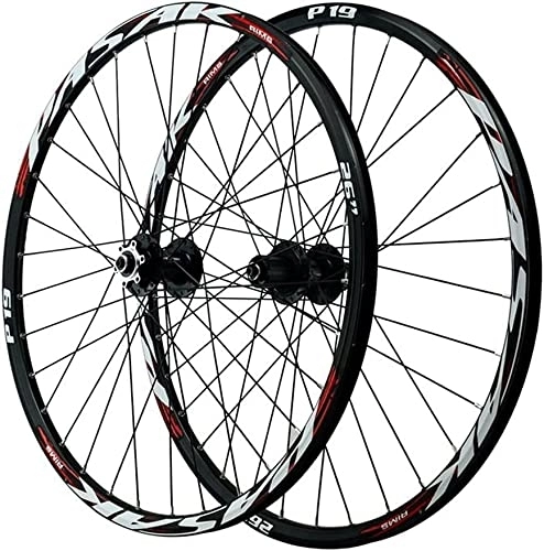 Mountain Bike Wheel : UPPVTE 26 / 27.5 / 29Inch Mountain Bike Wheel, Double Layer Alloy Rim Disc Brake QR 32H MTB Bicycle Wheelset Sealed Bearing 7-12 Speed Hub Wheel (Color : Red, Size : 29inch)