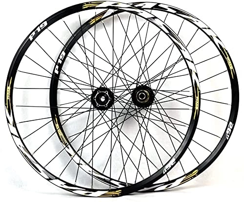 Mountain Bike Wheel : UPVPTK 26 27.5 29" MTB Aluminum Alloy Hub Disc High Strength Rim Bike Wheel 32H Disc Brake Quick Release 8 9 10 11S Wheels Wheel (Color : Gold, Size : 26 inch)