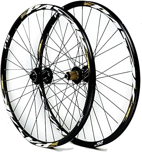 Mountain Bike Wheel : UPVPTK 26Inch 27.5" 29Er MTB Bike Wheelset, Aluminum Alloy Disc Brake Mountain Cycling Wheels Thru Axle for 7 / 8 / 9 / 10 / 11 Speed Wheel (Color : A, Size : 26INCH)