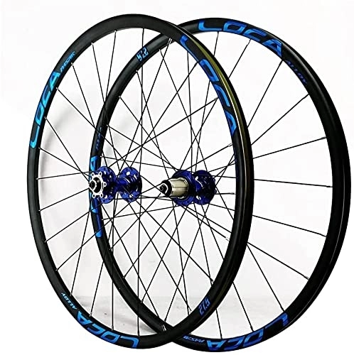 Mountain Bike Wheel : UPVPTK Mountain Bike Wheel Set, Aluminum Alloy Cycling Wheels Ultralight 26 / 27.5 / 29 Inch Bicycle Disc Brake Quick Release Front+Rear Wheel Wheel (Color : Blue-1, Size : 27.5INCH)