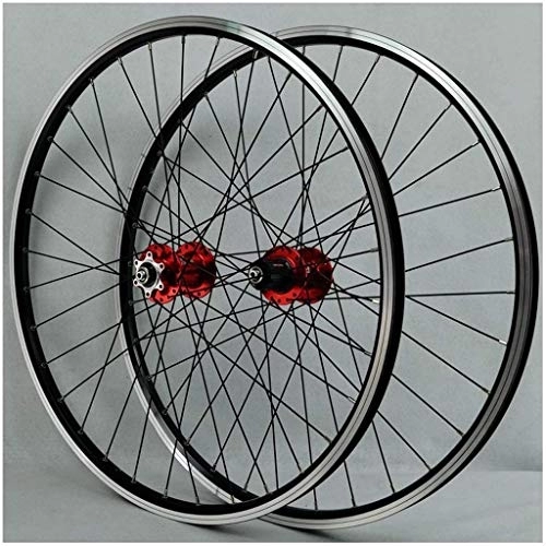 Mountain Bike Wheel : V-Brake Bike Bicycle Wheelset, 26 Inch Double Wall Aluminum Alloy MTB Rim Disc Brake Quick Release 32 Hole 7 8 9 10 Speed Disc