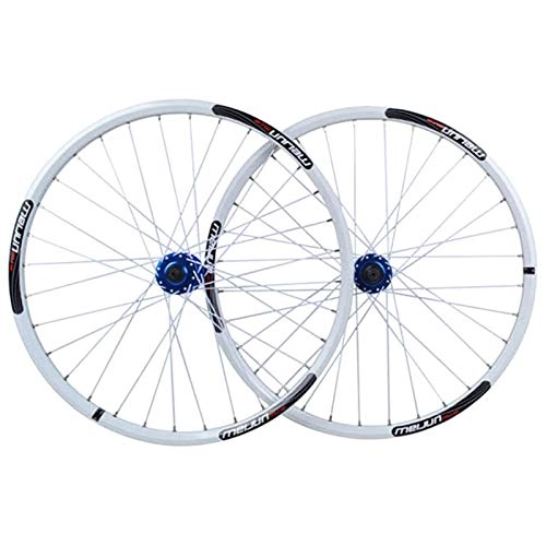 Mountain Bike Wheel : VBCGGGG MTB Disc Brake Wheel Set 26 Inch Mountain Bike Bicycle Rims QR For 7 / 8 / 9 / 10 Speed Cassette 32 Spoke Freewheel (Color : WHITE, Size : 26")
