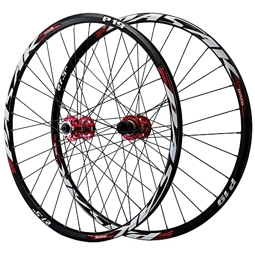 Mountain Bike Wheel : vivianan Quick Release / Thru Axle MTB Mountain Bike Front & Rear Wheels Wheelset For 7-12S, 26 / 27.5 / 29" Bicycle Wheelset Disc Brake 32H Double Wall Rims (Color : Thru axle, Size : 27.5inch)