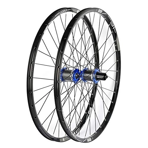 Mountain Bike Wheel : VPPV 26 / 27.5 / 29 Inch Mountain Bike Wheels Rim, Magnesium Alloy Downhill Cycling Quick Release Wheelset for 8 9 10 11 Speed (Color : Blue, Size : 27.5inch)