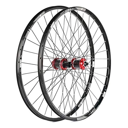 Mountain Bike Wheel : VPPV 26 / 27.5 Inch Bike Wheels Mountain, Magnesium Alloy Downhill 29er Cycling Wheelset 9mm Quick Release 8 9 10 11 Speed (Color : Red, Size : 27.5inch)