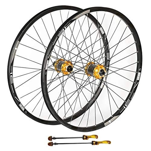 Mountain Bike Wheel : VPPV 26 / 27.5 Inch Bike Wheelset MTB Downhill Quick Release Disc Brake Hybrid / Mountain Cycling Bicycle Wheel (Color : Yellow, Size : 27.5inch)