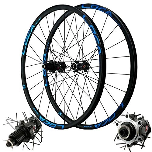 Mountain Bike Wheel : VPPV MTB Cycling Wheels Rim 27.5 / 29 Inch, Double Wall Mountain Bicycle Quick Release 24 Hole Disc Brake 11 Speed (Size : 27.5inch)