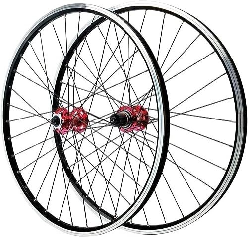 Mountain Bike Wheel : Wheel Set 26 / 27.5 / 29 "V Disc Brake Wheel Set Quick Release Bicycle Wheels Mountain Bike Rims 32H Wheels (Color : Red, Size : 27.5inch)