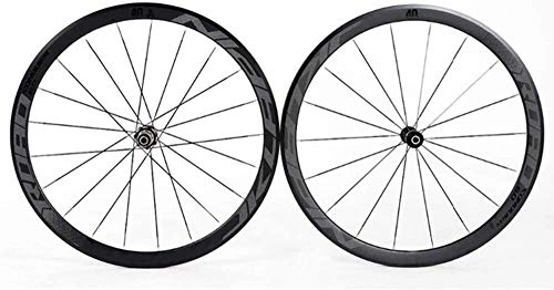 Mountain Bike Wheel : Wheels Mountain Bike Wheelset 700C Bicycle Wheelset Ultralight Double Walled Aluminum Alloy Bike Rims 40Mm High Rear Wheel Front Wheel 4 Palin Fast Release BMX Road Cycling Wheelset ( Color : Black )