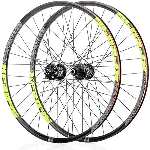 Mountain Bike Wheel : Wheels Mountain Bike Wheelset Bike REAR Wheel 26" 27.5" 29" Mag Alloy Wheelset V- Brake / Disc Rim Brake 8, 9, 10, 11, Speed Sealed Bearings Hub Quick Release 32 Hole ( Color : Green , Size : 27.5inch )