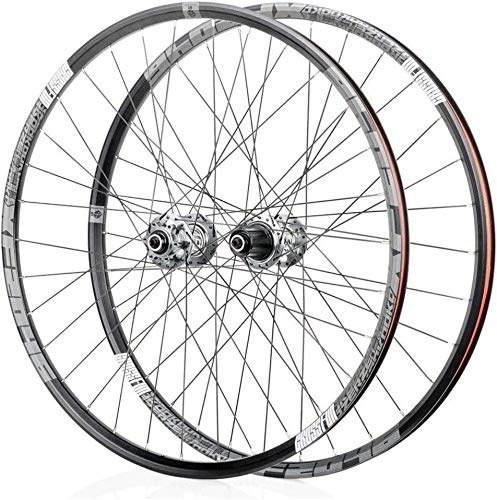 Mountain Bike Wheel : Wheels Mountain Bike Wheelset Bike REAR Wheel 26" 27.5" 29" Mag Alloy Wheelset V- Brake / Disc Rim Brake 8, 9, 10, 11, Speed Sealed Bearings Hub Quick Release 32 Hole ( Color : Grey , Size : 26inch )