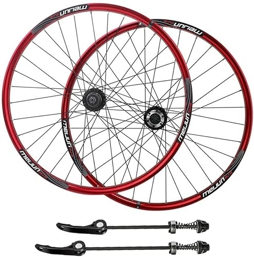 Mountain Bike Wheel : Wheelset 20" Mountain Bike Wheelset, 32H Hub Disc Brake 406 Rim BMX MTB Bicycle Quick Release Wheels for 7 / 8 / 9 / 10 Speed Cassette 1710g road Wheel (Color : Red, Size : 406)